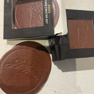 JP Wiser leather coasters 4pk